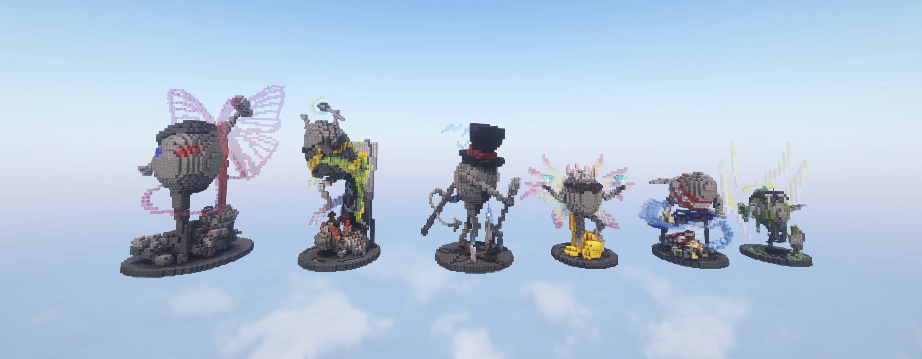 Statues d'œufs QSMP pour Aypierre — SANDBOX build team